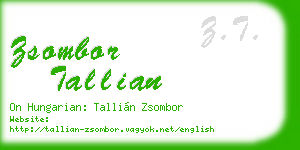 zsombor tallian business card